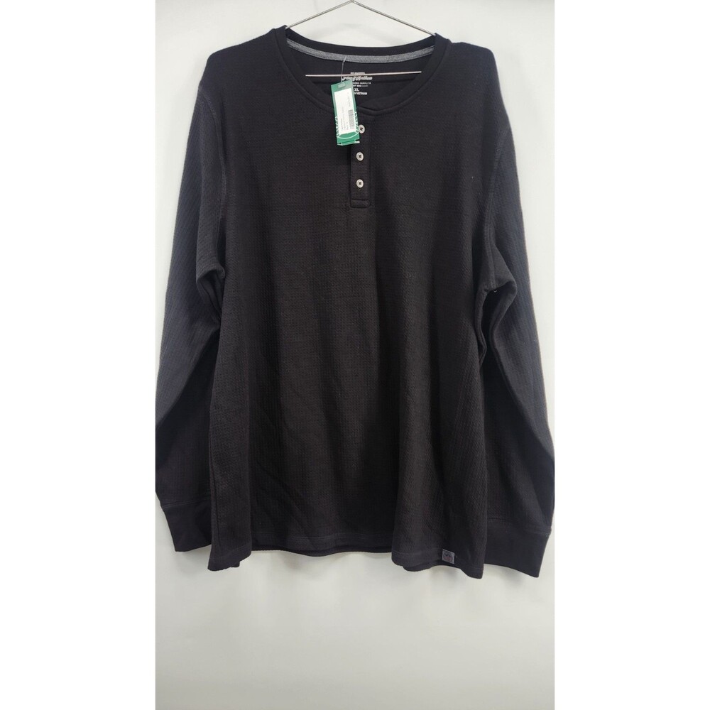 Flag and Anthem Men's Size Black‎ XL Chatsworth Waffle Henley Long Sleeve Shirt